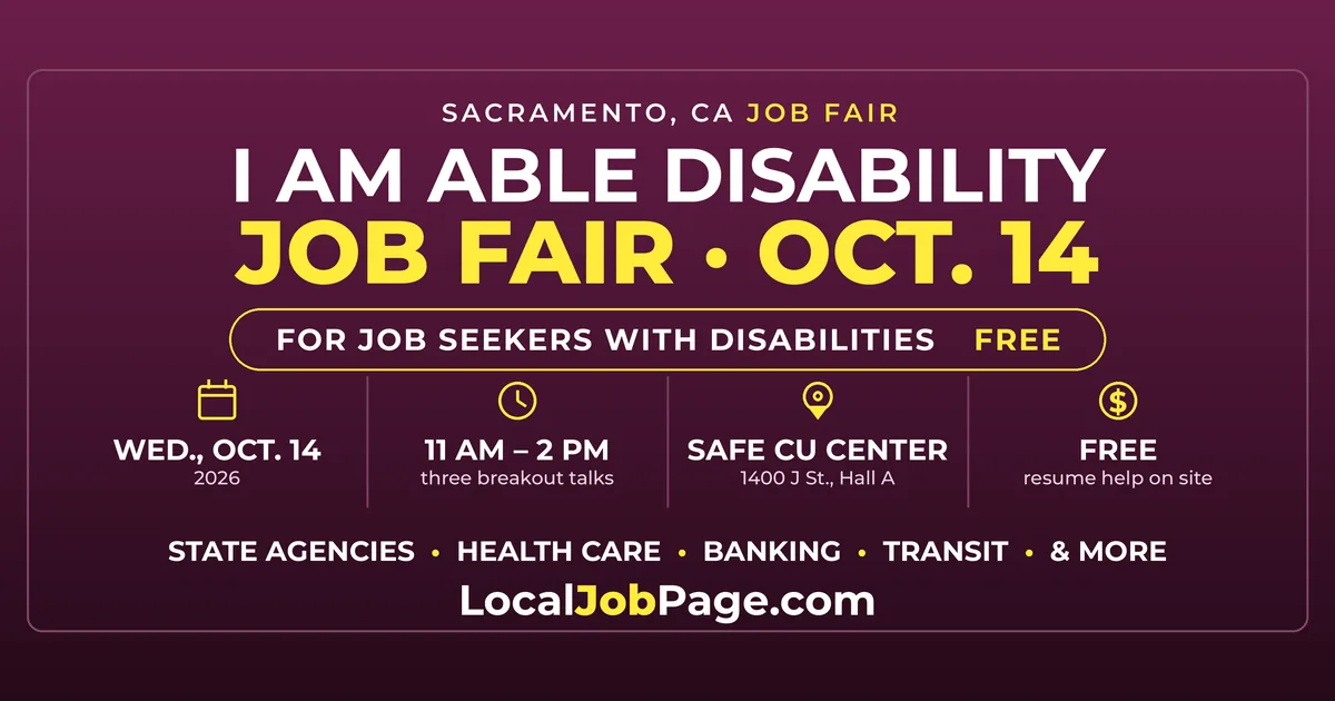 I AM ABLE Disability Job Fair Returns to Downtown Sacramento Oct. 14