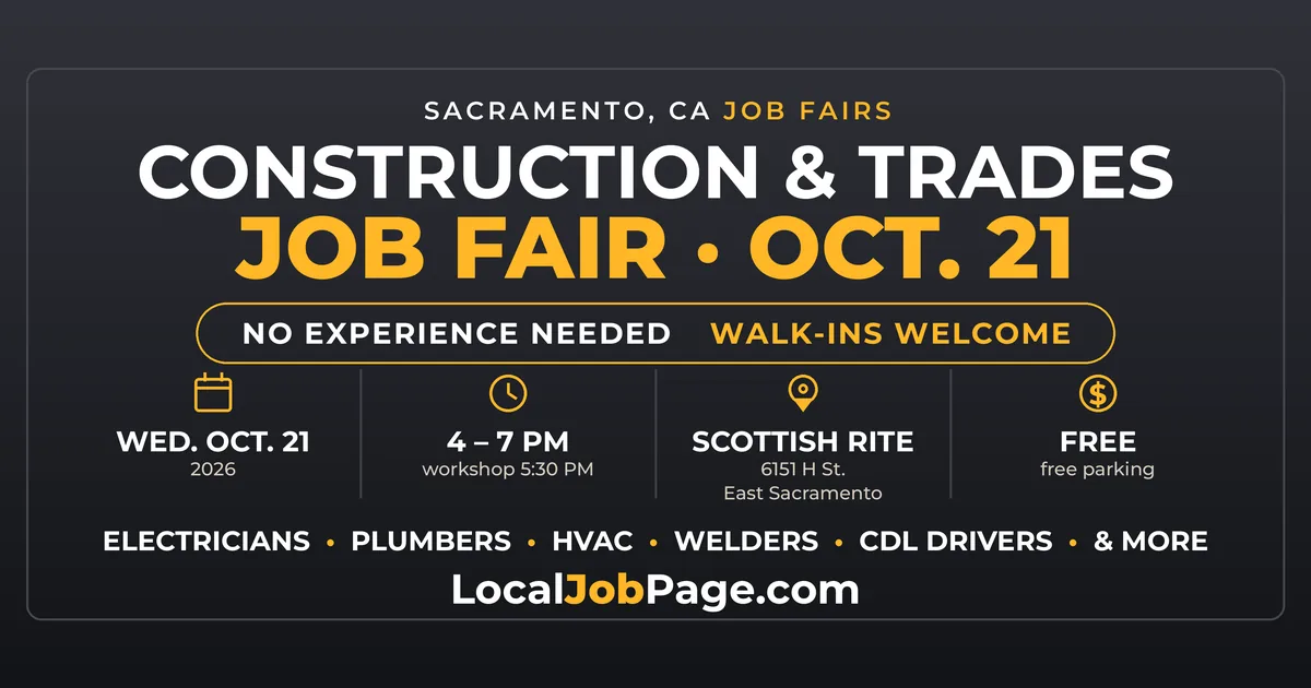 Construction & Trades Job Fair Comes to East Sacramento Oct. 21